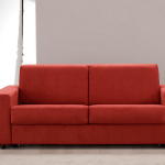 Offerta divano letto materasso alto cm 18 con sistema di sollevamento su ruote Microfibra anti macchia. Made in Italy - TINO MARIANI