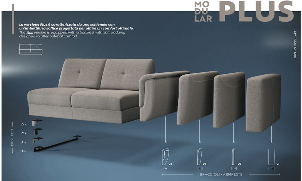 Personalizzazioni Per Divano Letto Modular Plus Tino Mariani