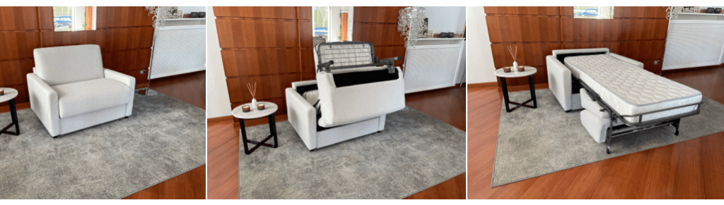 Promozione Divano Letto Materasso Alto Cm 18 Tessuto